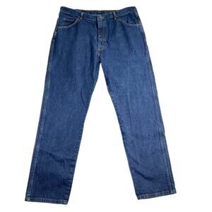 Wrangler Jeans Men's W40 x L32 Dark Wash Blue Style # 96501MR Crisp Dark Denim